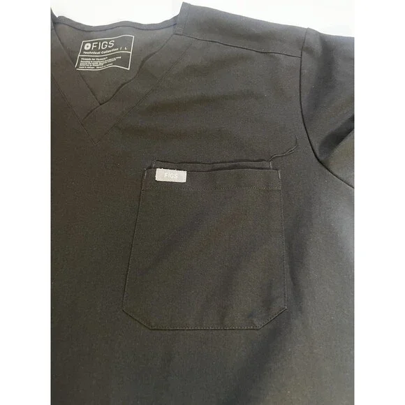 Figs Catarina One Pocket Scrub Top large, Black - Picture 3 of 10